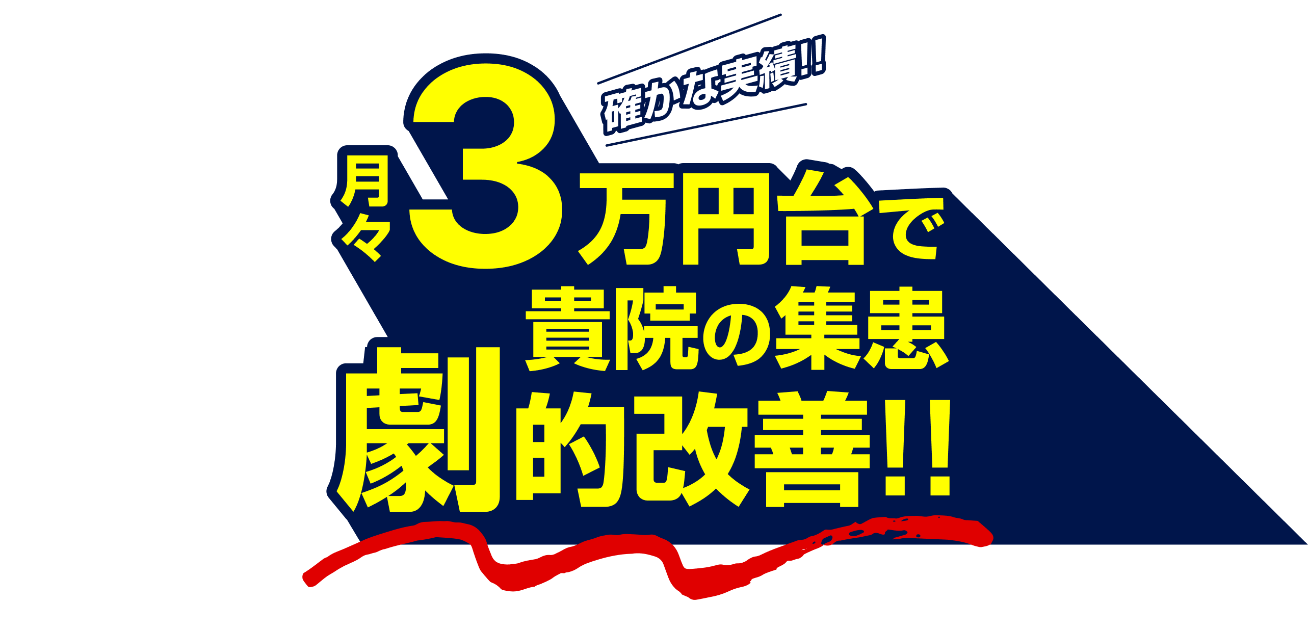 確かな実績!!月々3万円台で貴院の集患劇的改善!!